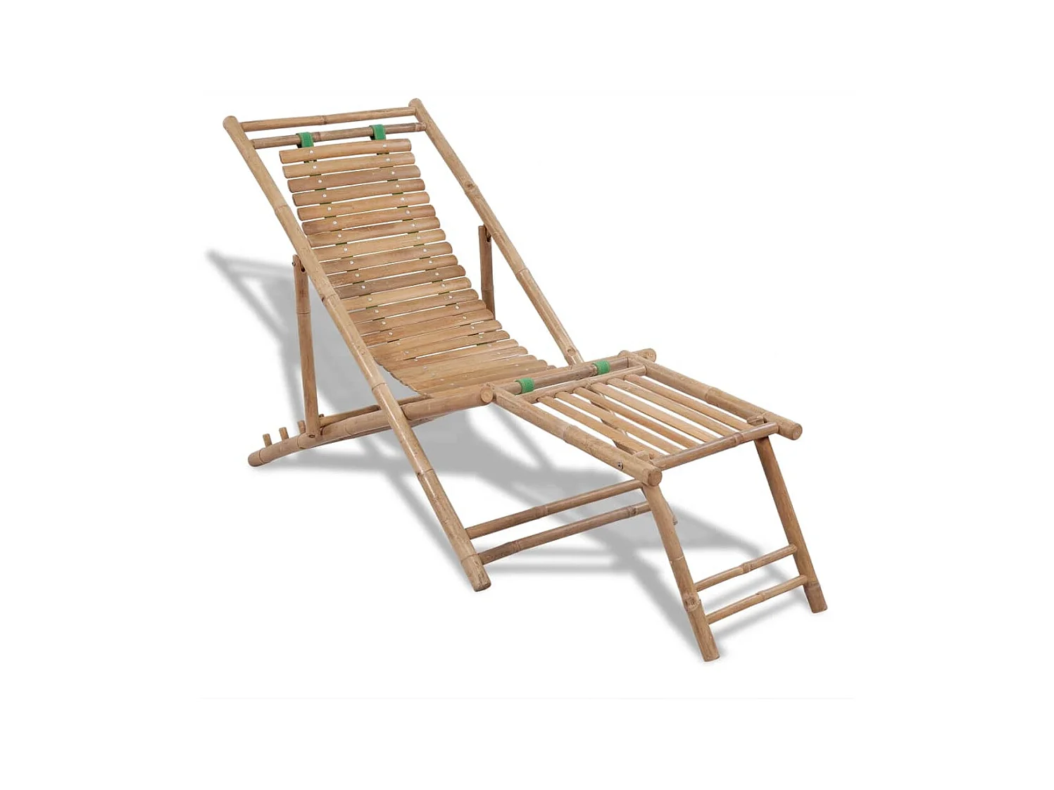 Chaise de terrasse d'extérieur avec repose-pied Bambou SEF95532