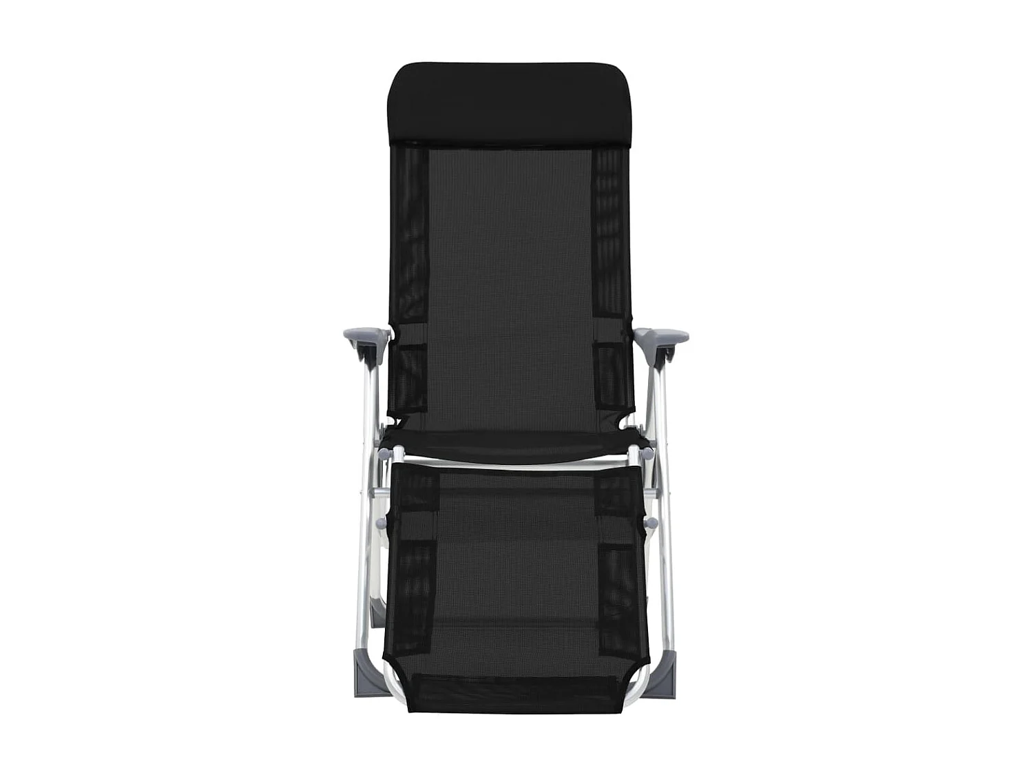 Chaises de camping pliantes et repose-pied 2 pcs noir textilène SEF14705