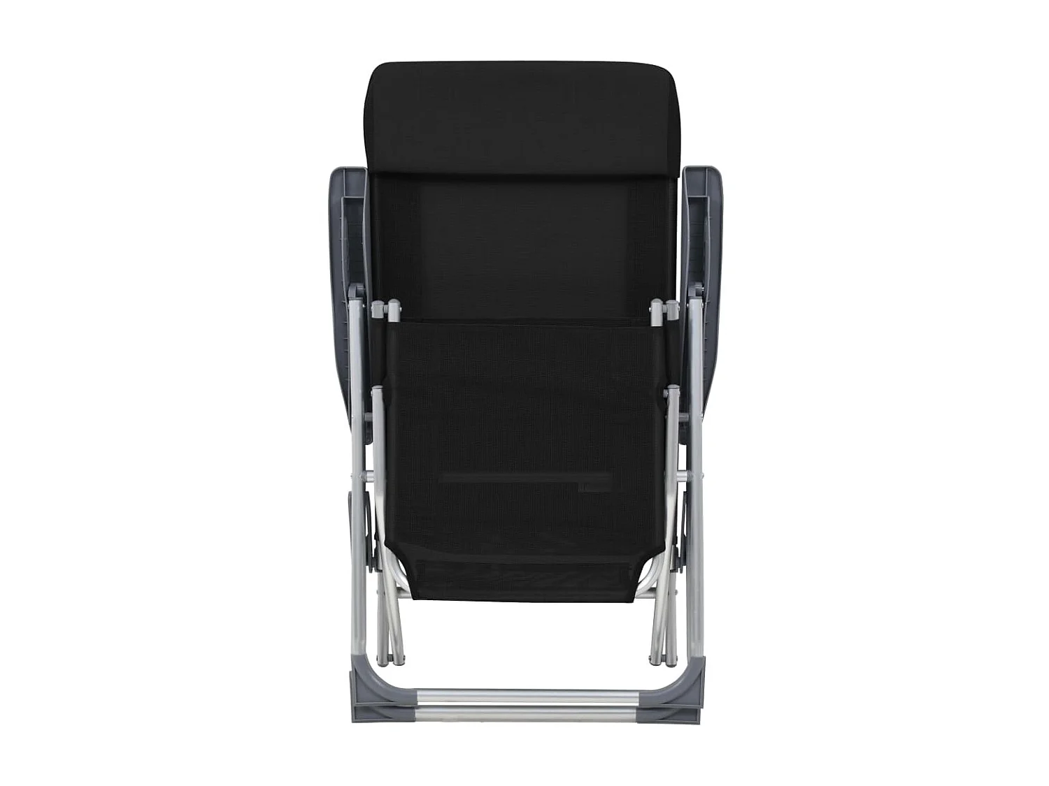 Chaises de camping pliantes et repose-pied 2 pcs noir textilène SEF14705