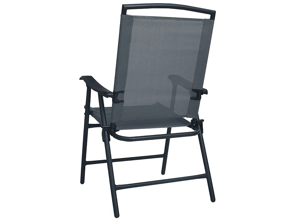 Klappbare Gartenstühle 2 Stk.| Outdoor-Stuhl Textilene Grau -gkd12663