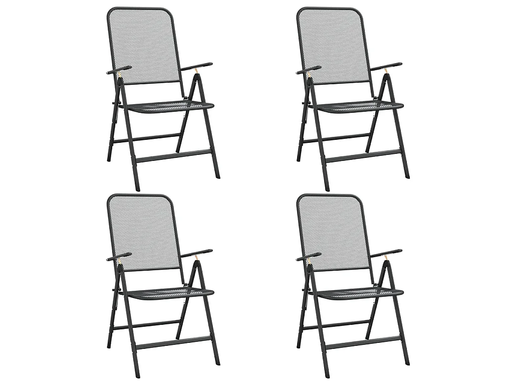 Chaises pliables de jardin 4 pcs Maille métallique Anthracite SEF29965