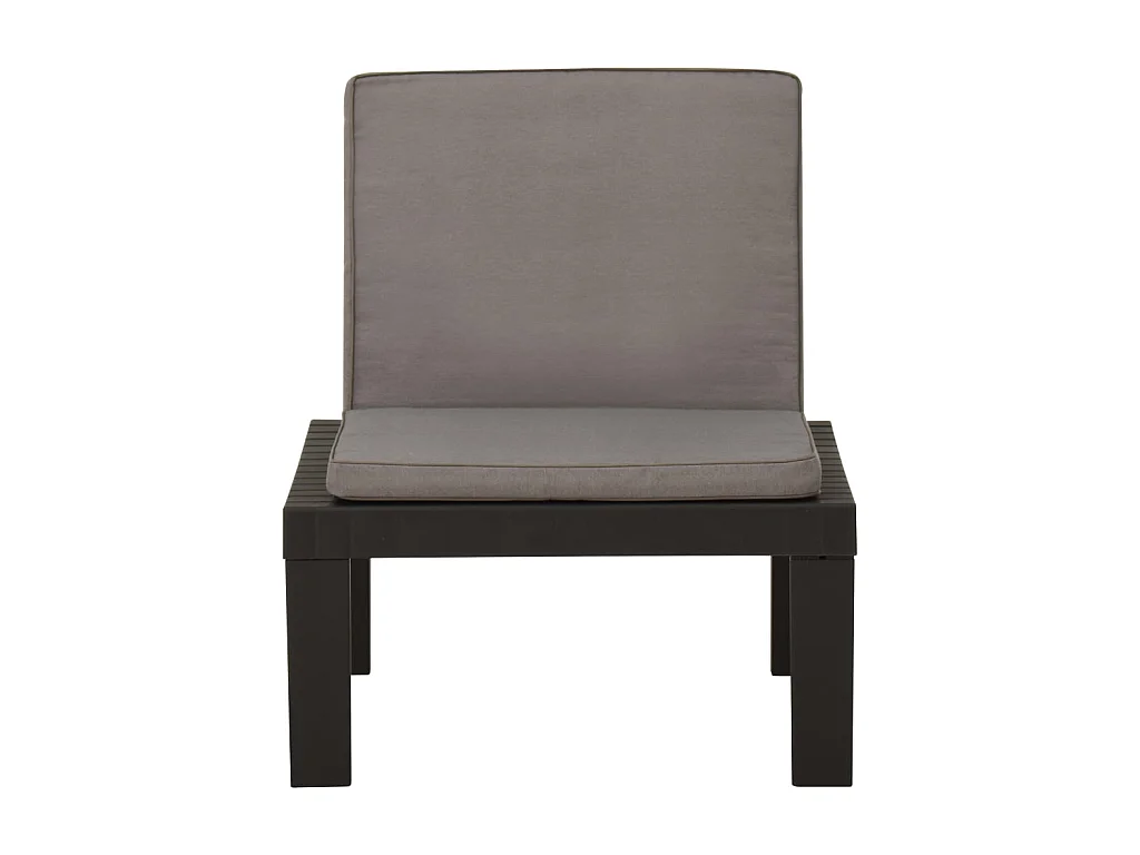 Chaises de salon de jardin avec coussins 2 pcs Plastique Gris SEF58283