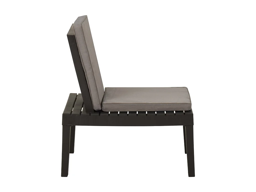 Chaises de salon de jardin avec coussins 2 pcs Plastique Gris SEF58283