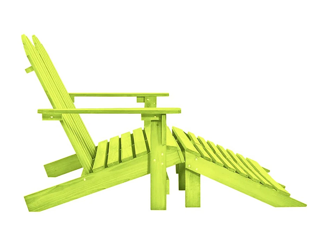 Silla Adirondack de jardín 2 plazas madera maciza abeto verde ES20438