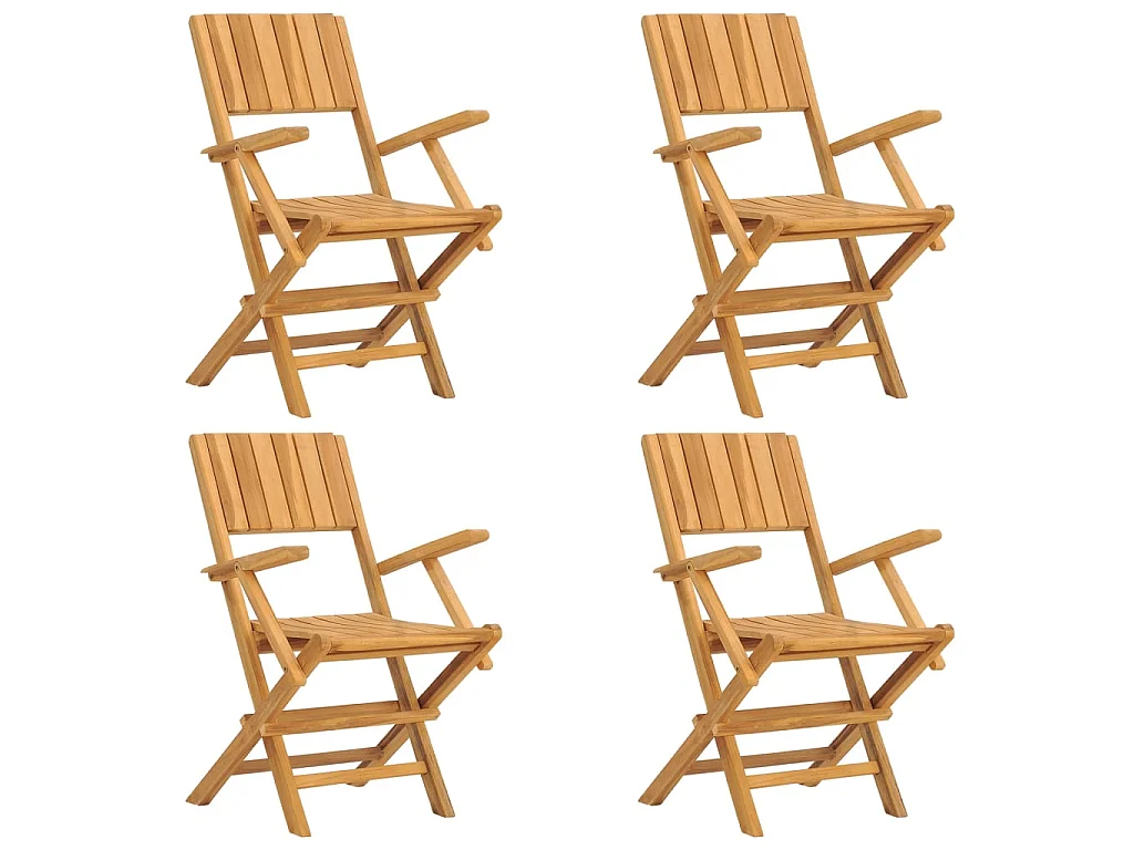 Chaises de jardin pliantes 4 pcs 55x61x90 cm bois massif teck SEF27681