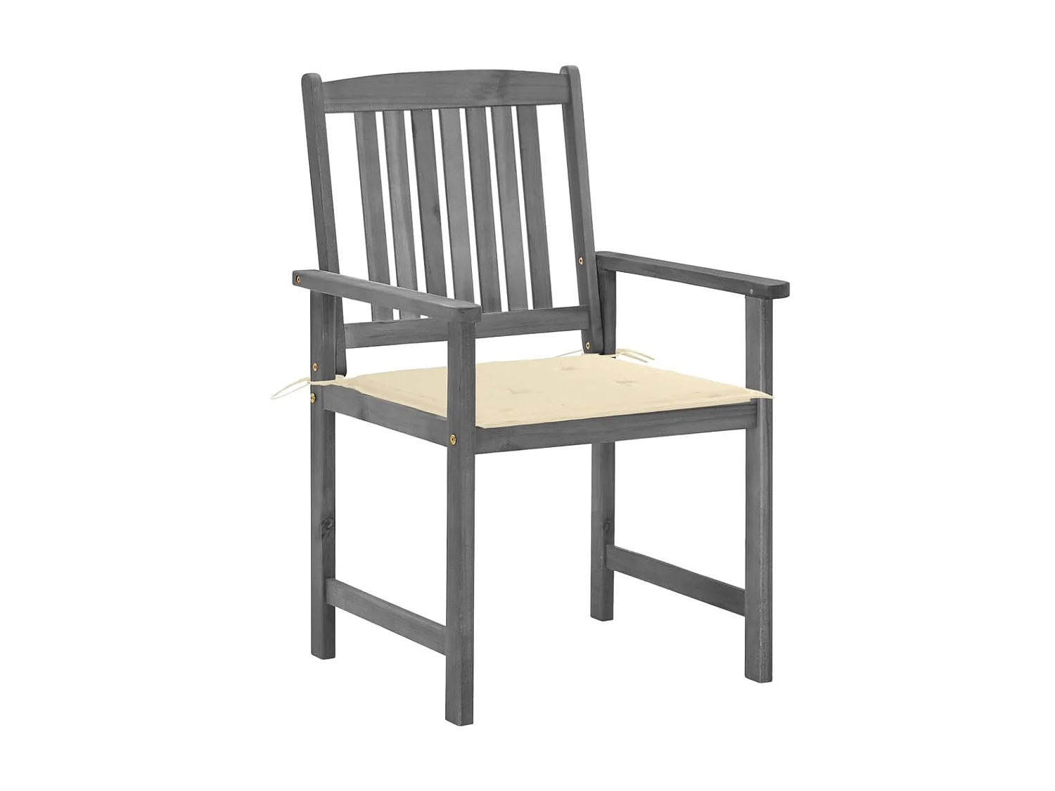 Chaises de jardin avec coussins 4 pcs Gris Bois d'acacia massif SEF81402