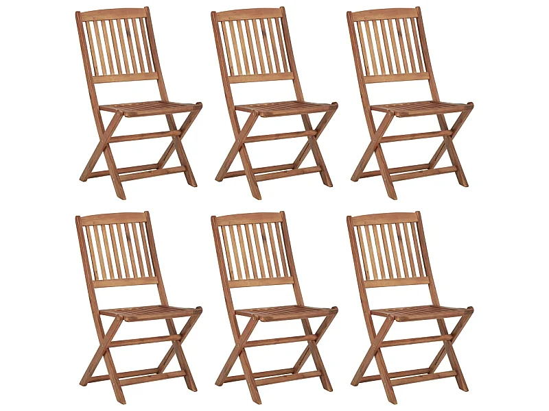 Sillas de exterior plegables 6 uds madera maciza acacia ES69082
