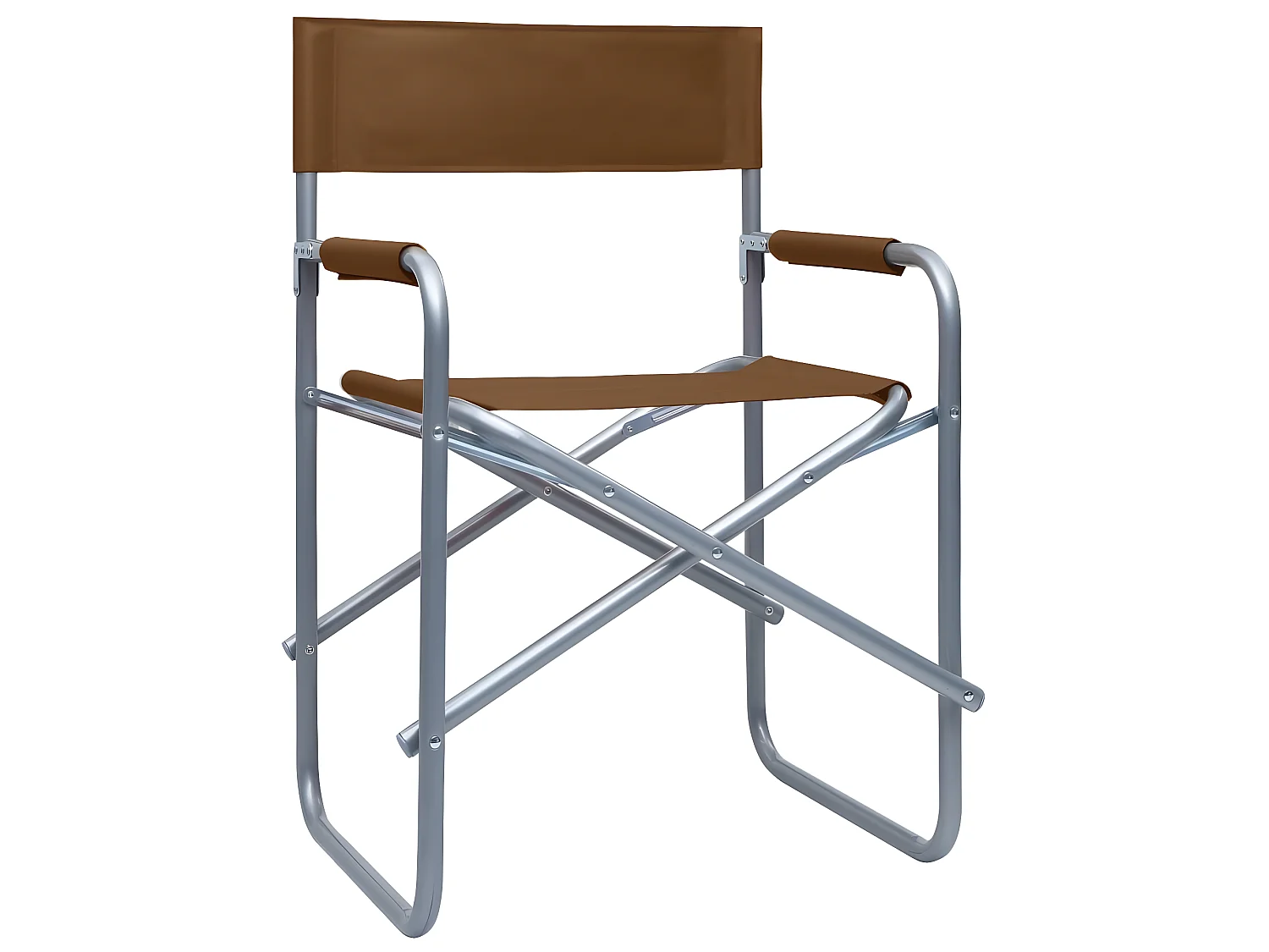 Chaises de metteur en scène 2 pcs Acier Marron SEF56790