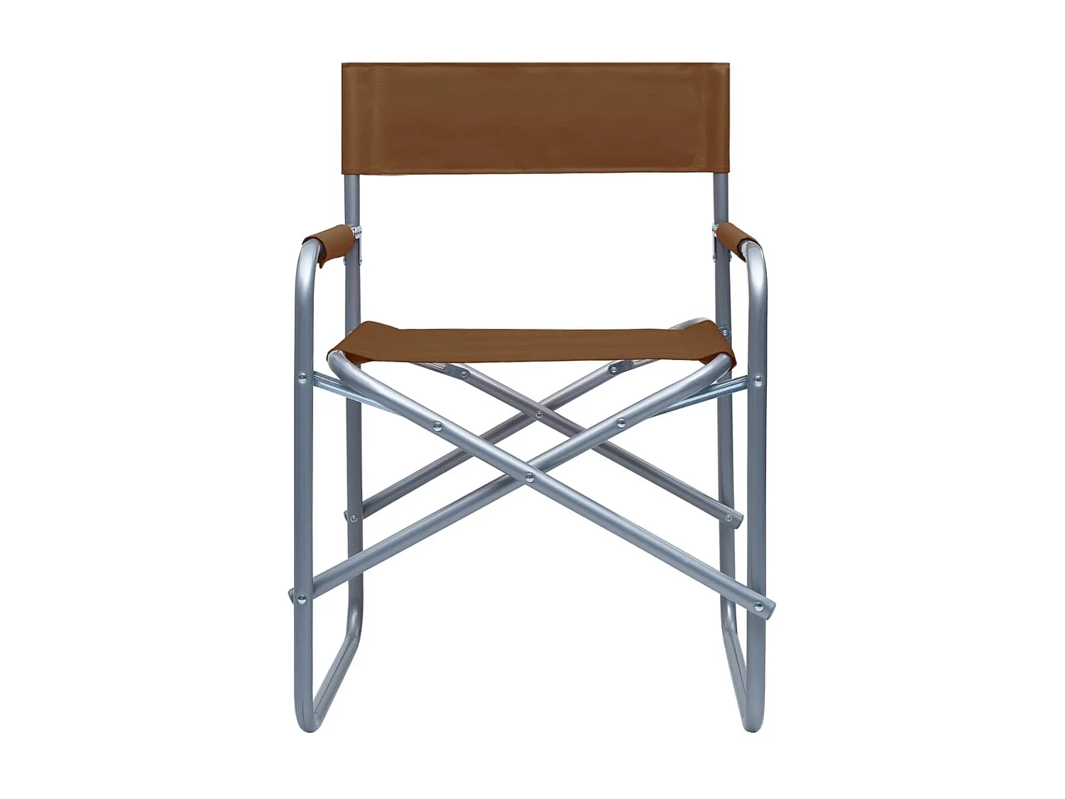 Chaises de metteur en scène 2 pcs Acier Marron SEF56790