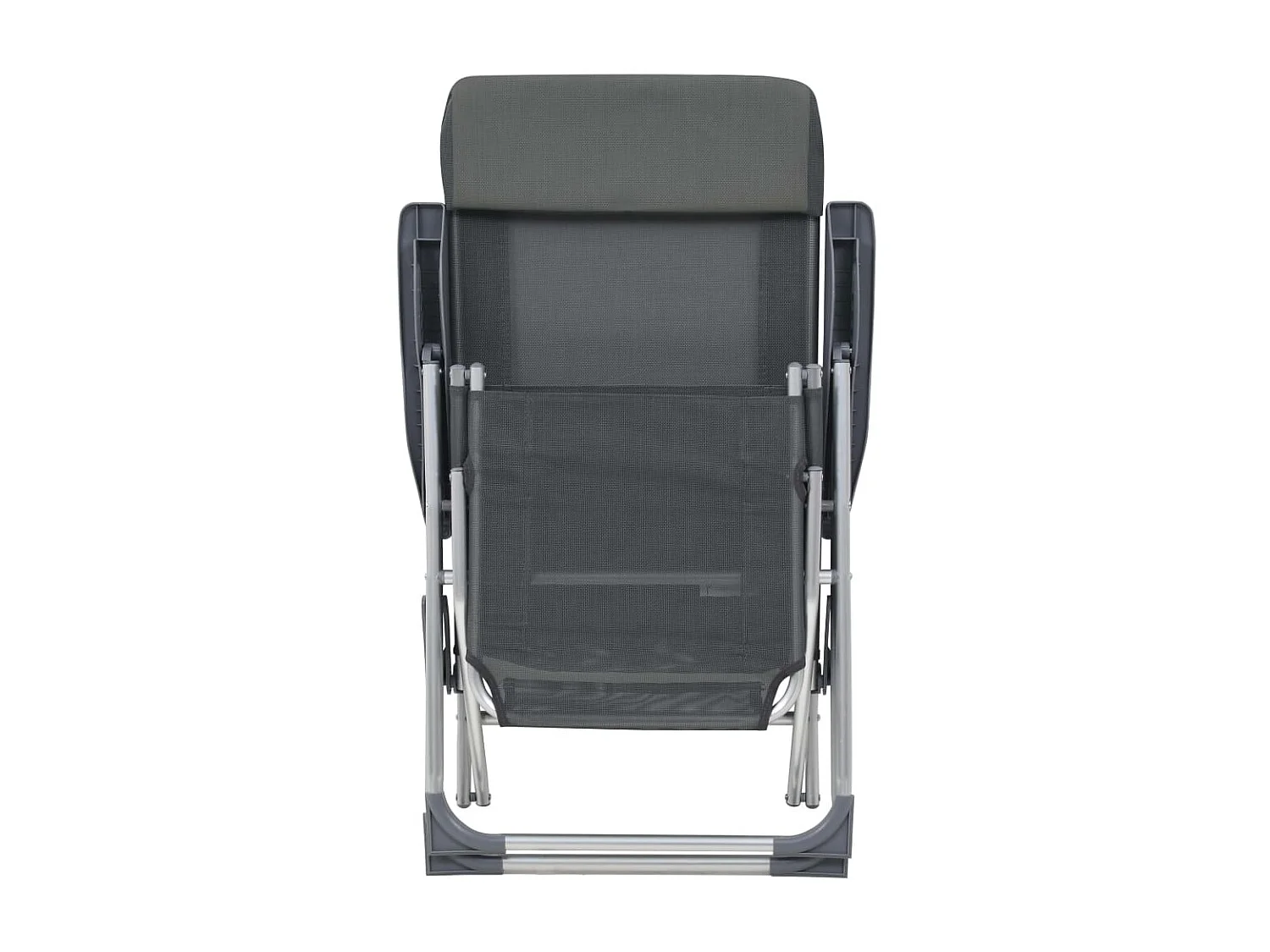 Chaises de camping pliantes et repose-pied 2 pcs gris textilène SEF95810