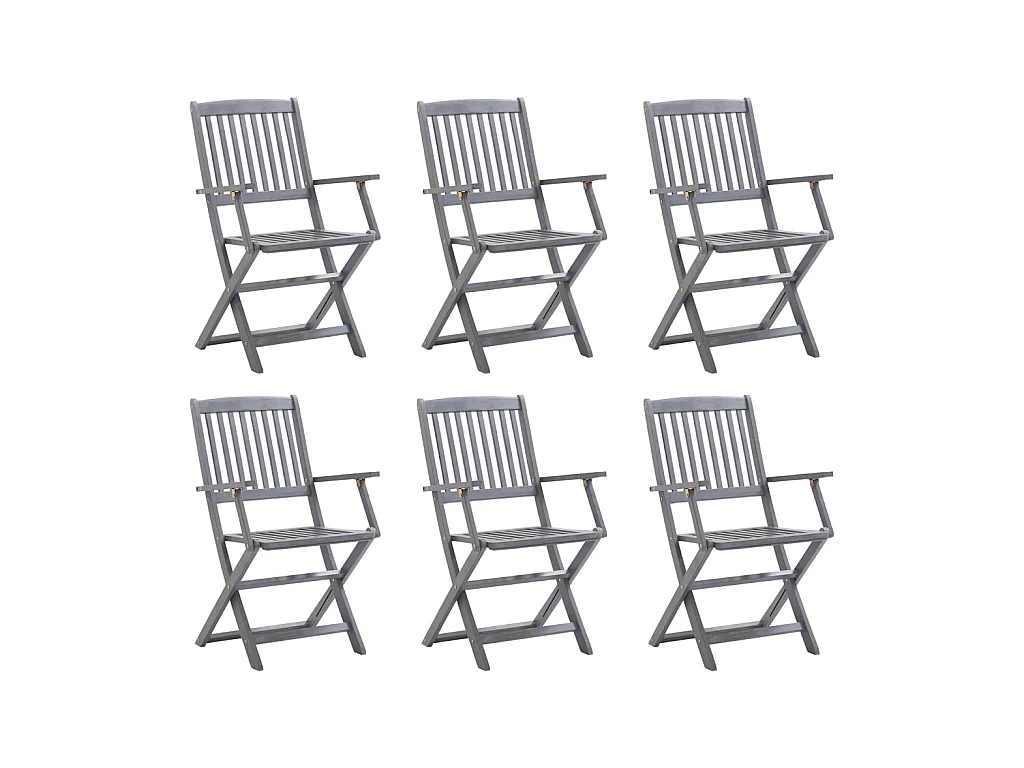 Chaises pliables d'extérieur 6 pcs Bois d'acacia solide SEF16405