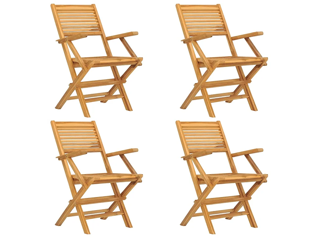 Cadeiras de jardim dobráveis 4 pcs 55x62x90 cm teca maciça PT361340