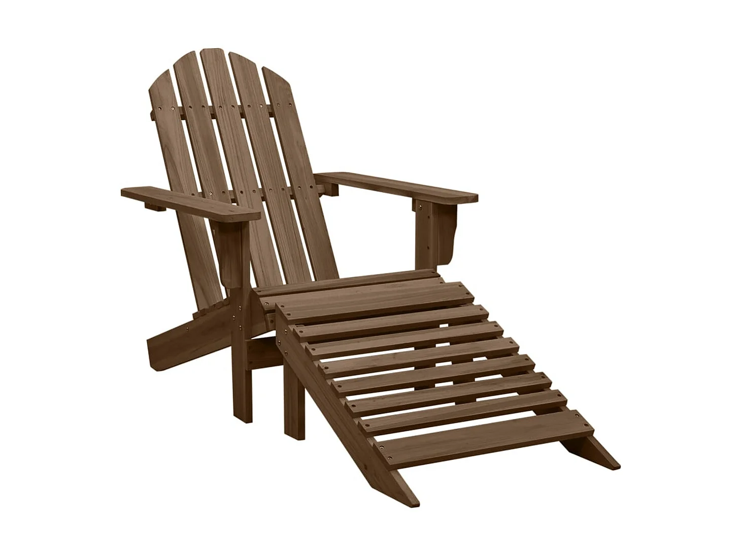 Chaise de jardin avec pouf Bois Marron SEF51761