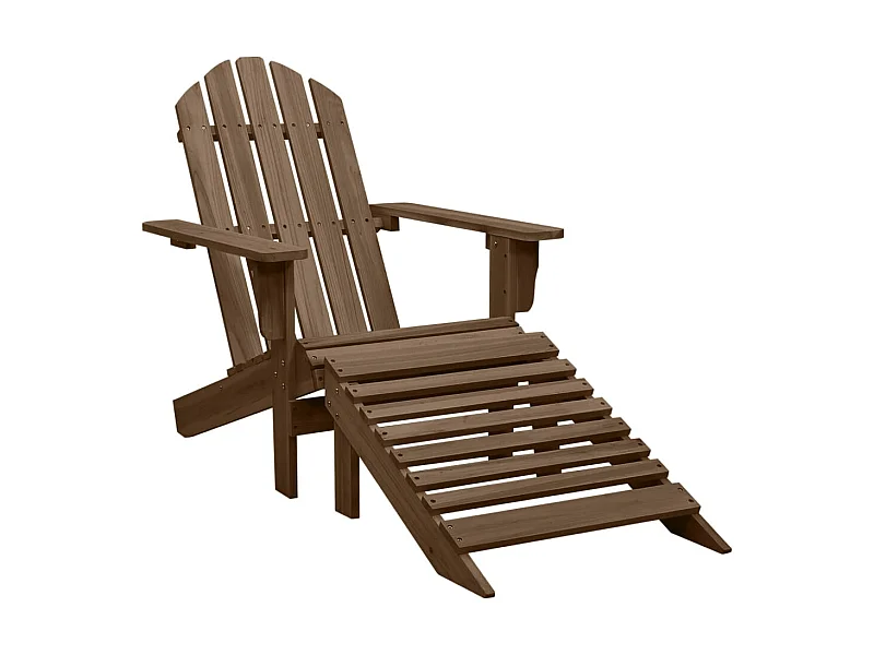 Chaise de jardin avec pouf Bois Marron SEF51761