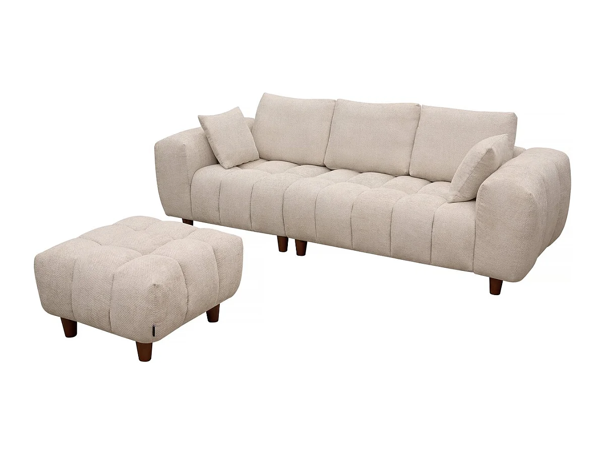 Ottoman für gerade Couch "Matignon" - Modernes und elegantes Design - Beige