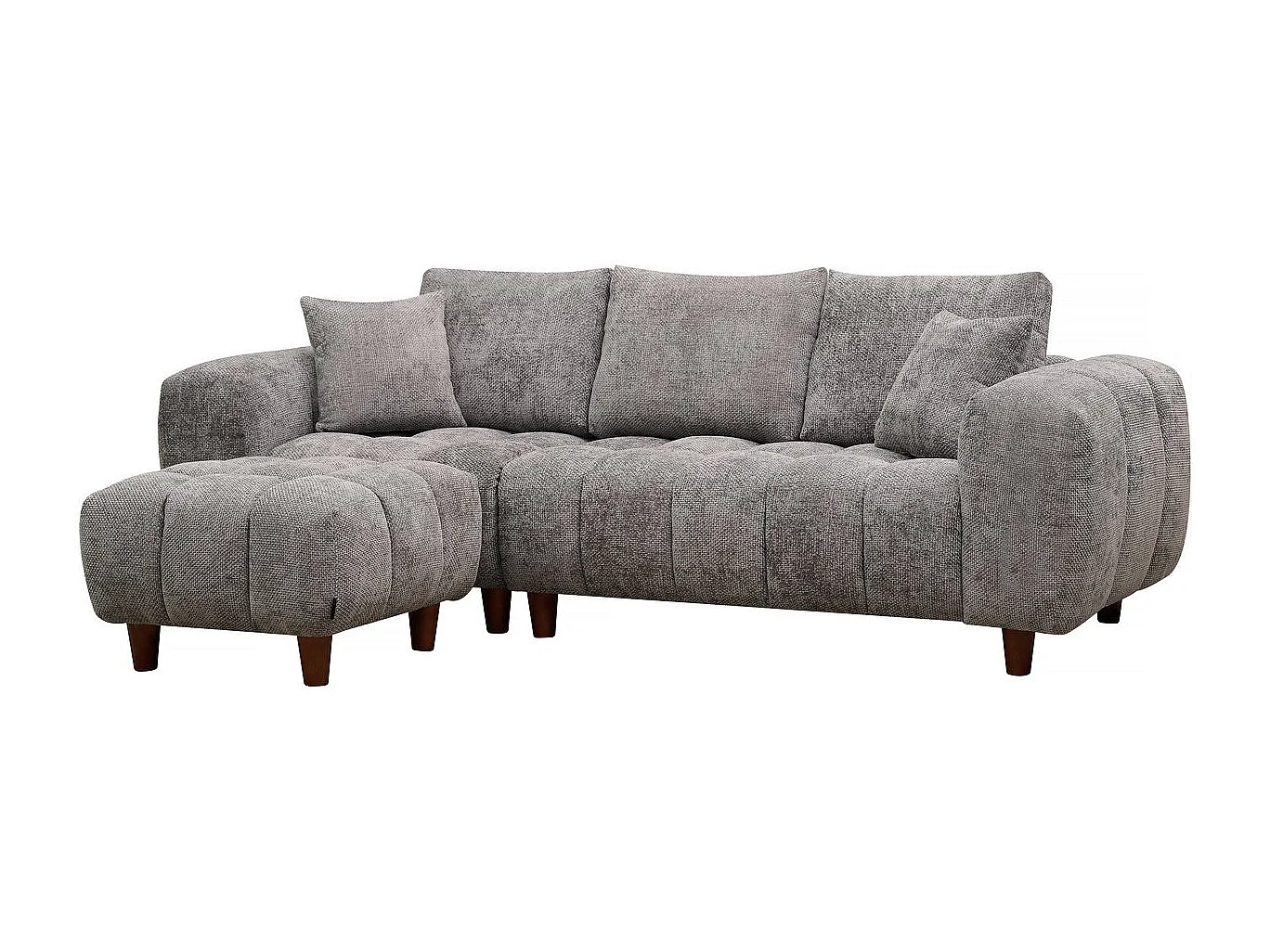 Ottoman pour canapé droit "Matignon" - 70 x 70 x 46 cm - Gris