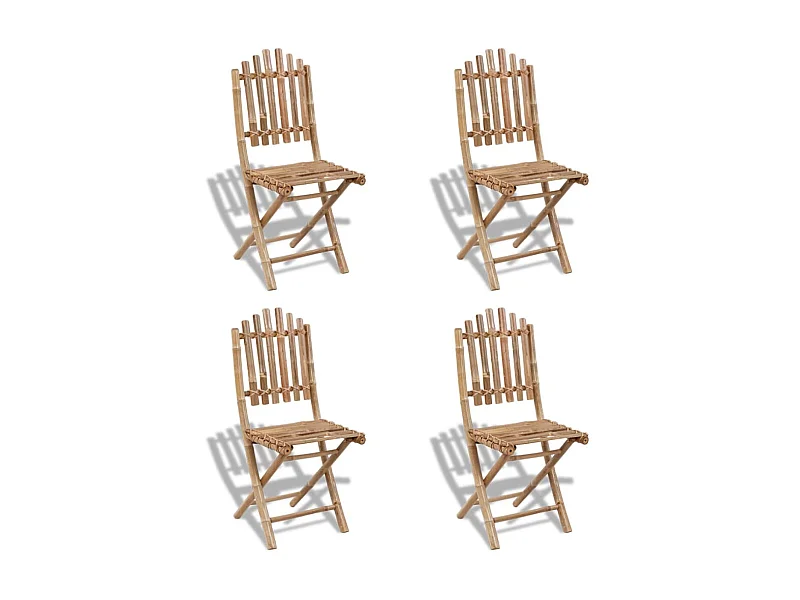 Cadeiras de exterior dobráveis bambu 4 pcs PT713127