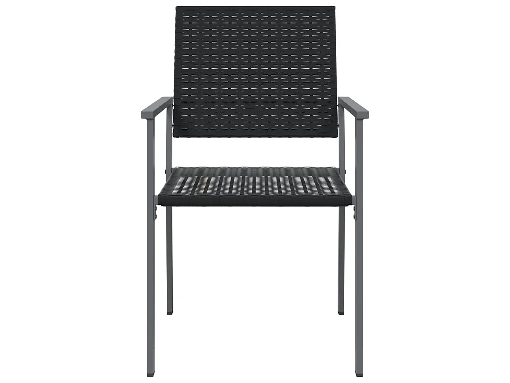 Chaises de jardin lot de 2 noir 54x62,5x89 cm résine tressée SEF21855
