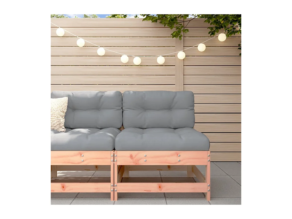 Canapé central de jardin avec coussins bois massif douglas PWRS77195