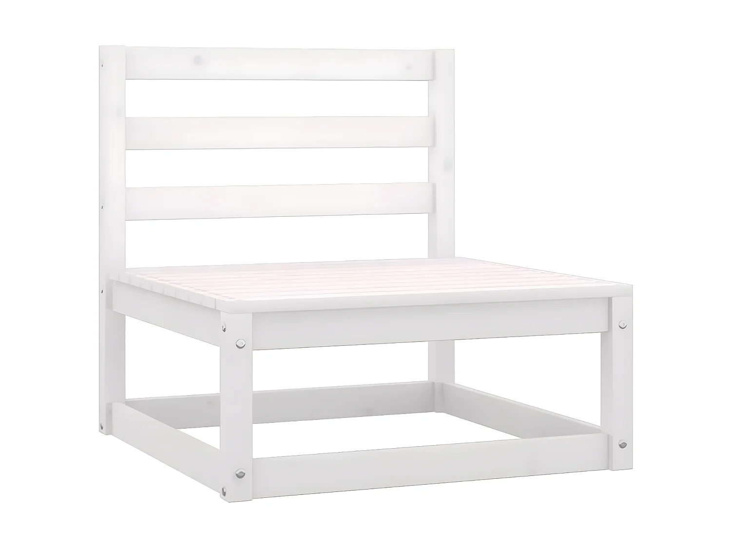 Sofá central para jardín cojines antracita madera acacia blanca KOW13147