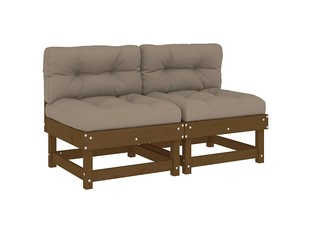 Sofás de centro com almofadões 2 pcs pinho maciço castanho-mel PT624073