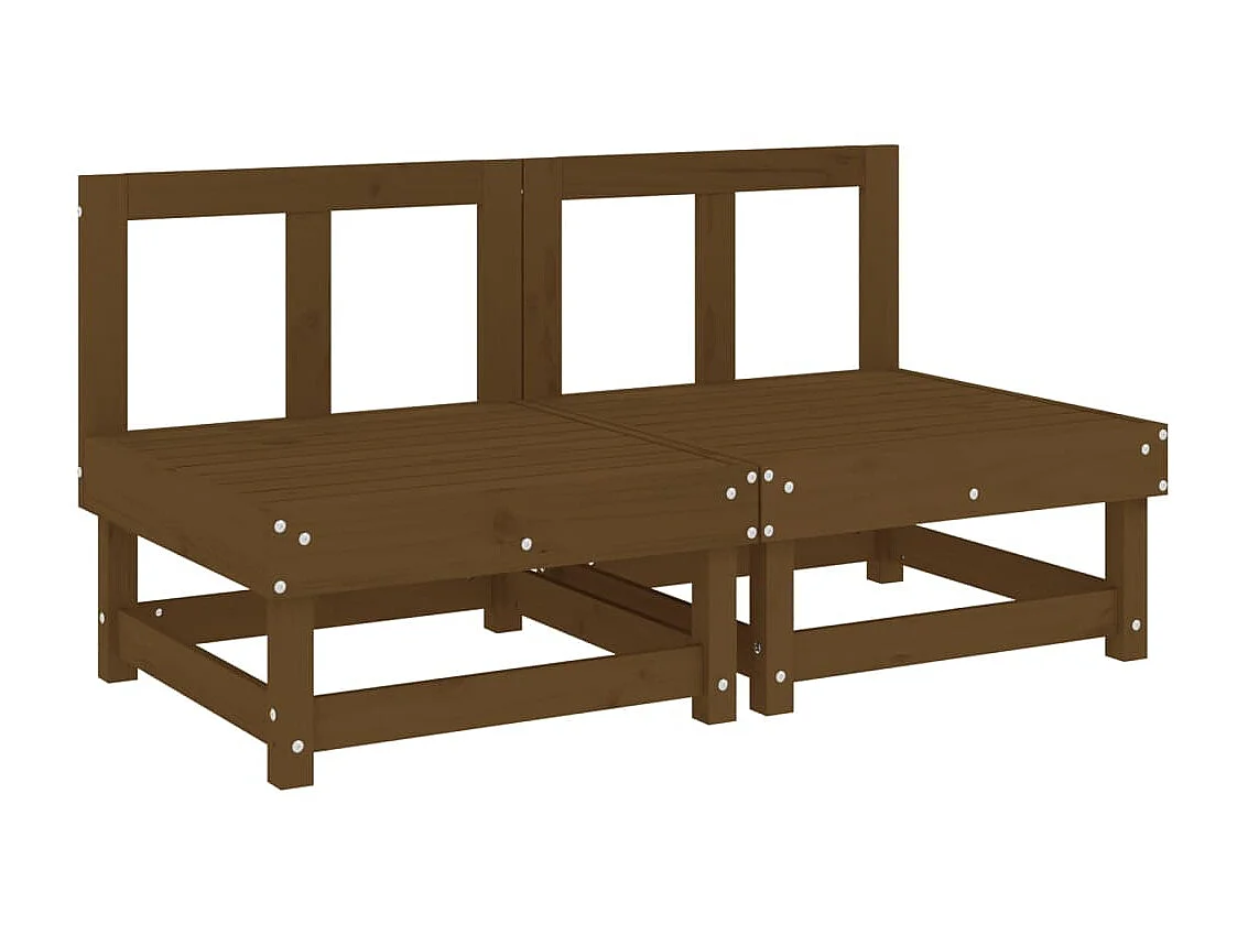 Sofás de centro com almofadões 2 pcs pinho maciço castanho-mel PT624073