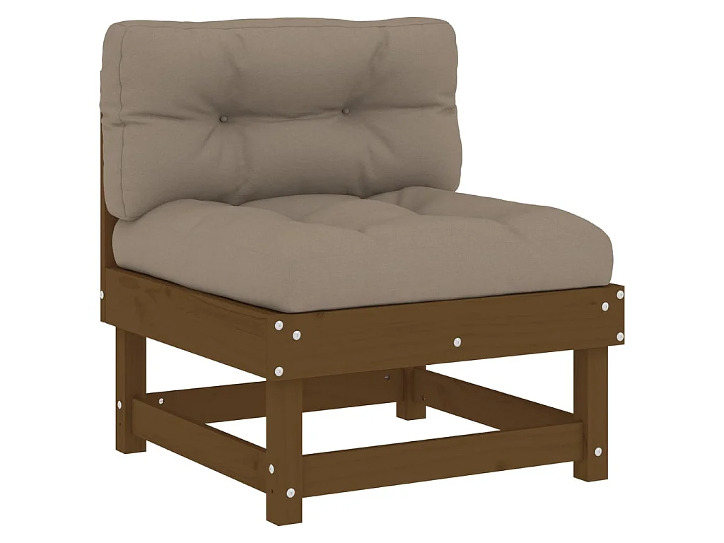 Sofás de centro com almofadões 2 pcs pinho maciço castanho-mel PT624073