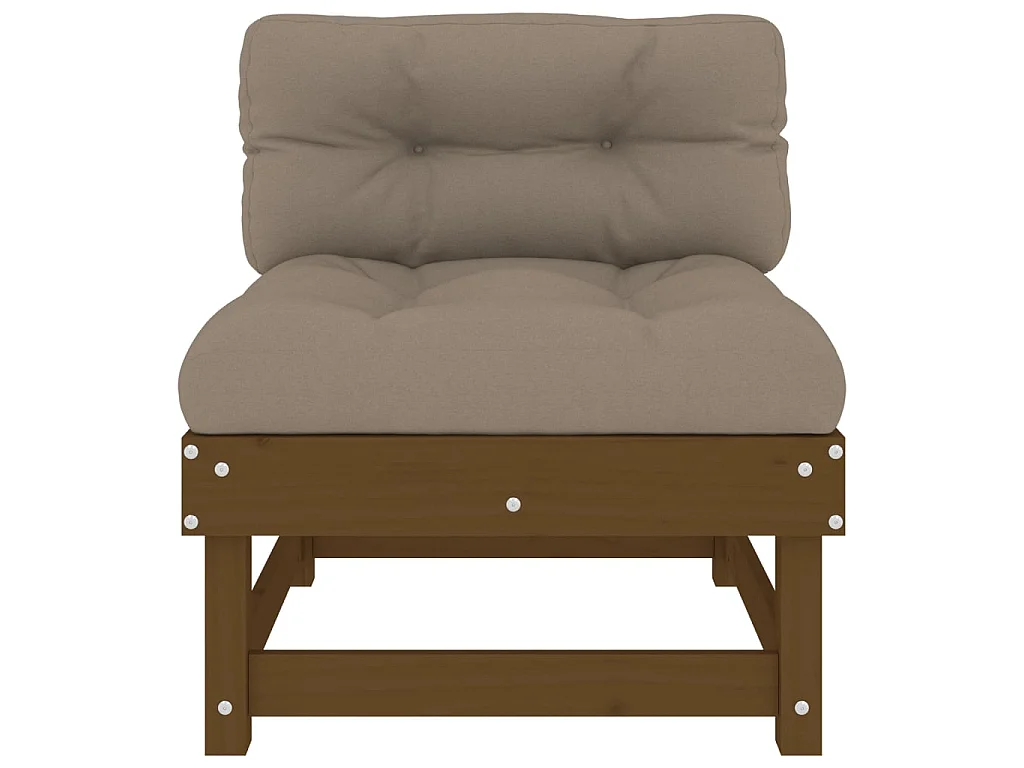 Sofás de centro com almofadões 2 pcs pinho maciço castanho-mel PT624073