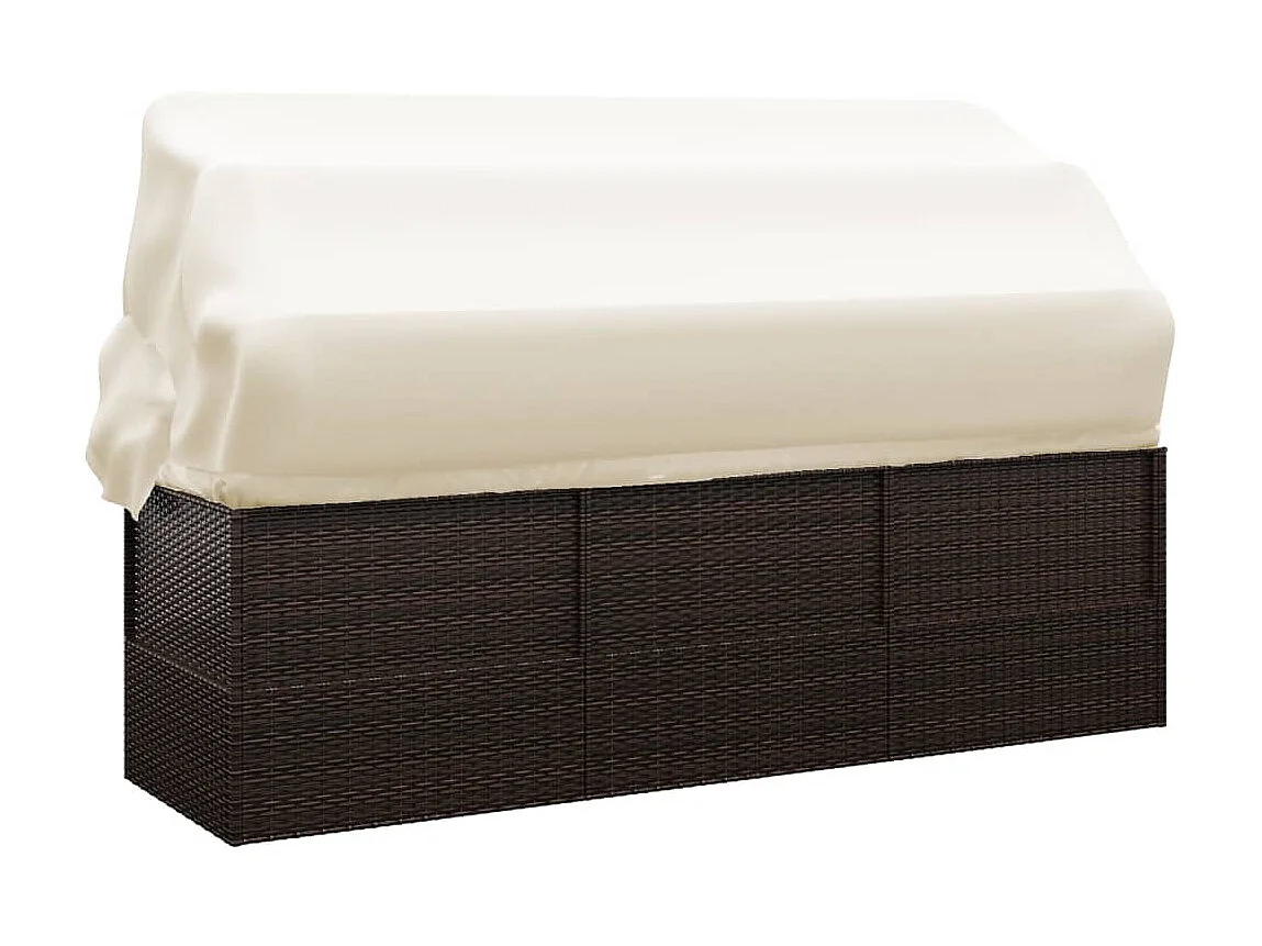 Canapé de jardin toit et coussins Marron Résine tressée PEWV28078