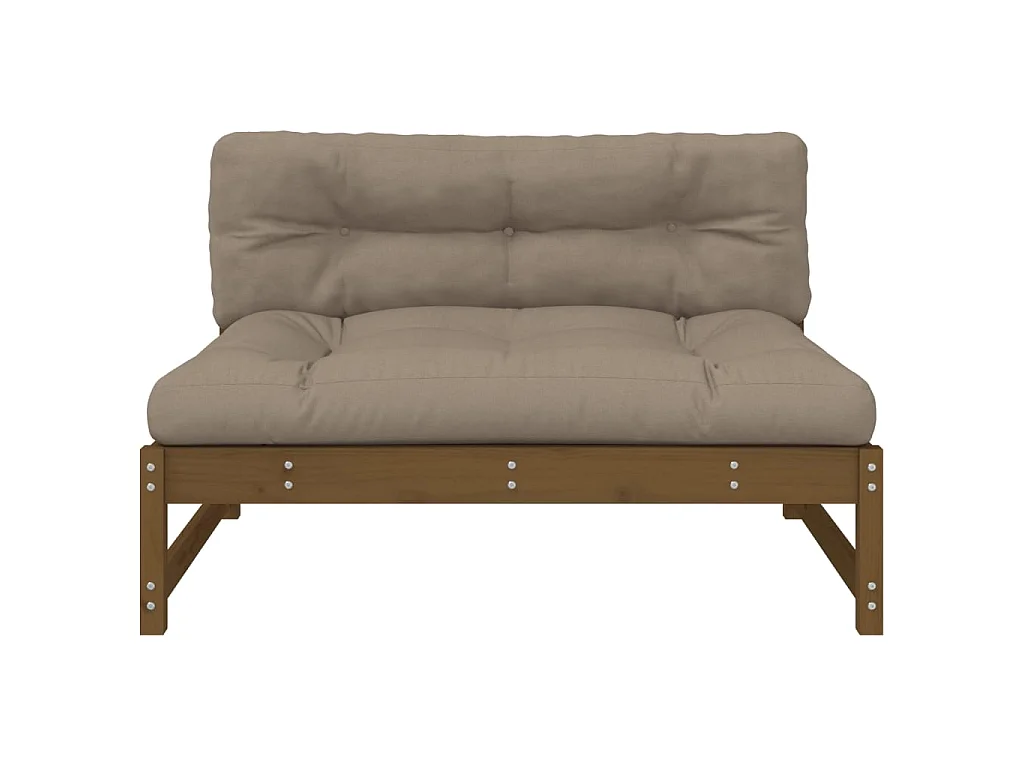 Canapé central de jardin 120x80 cm marron miel bois de pin massif PWRS11768