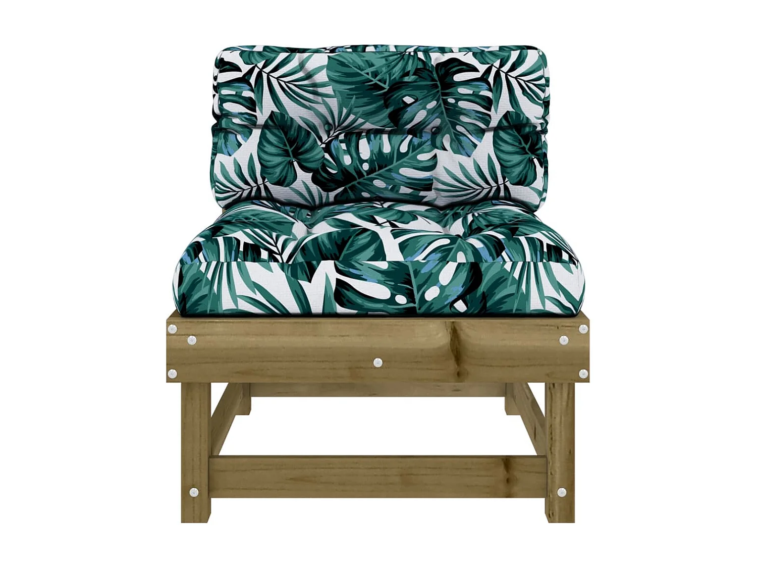 Sofá central con cojines madera de pino impregnada KOW86708