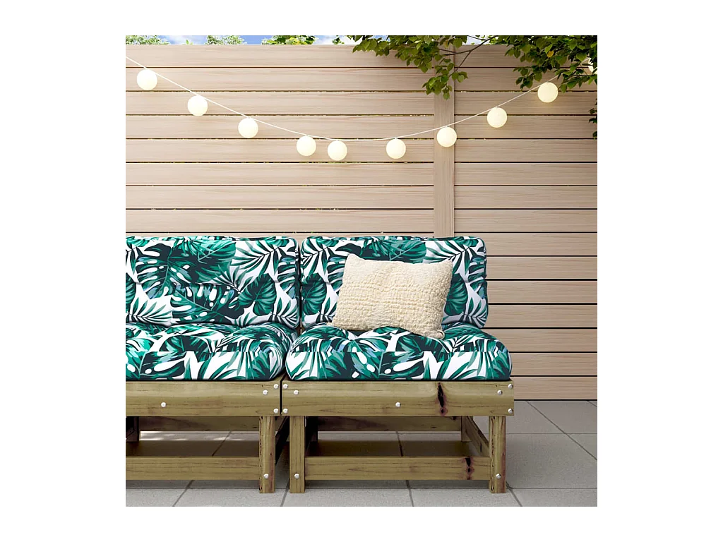 Canapé central de jardin avec coussins bois de pin imprégné PWRS49826