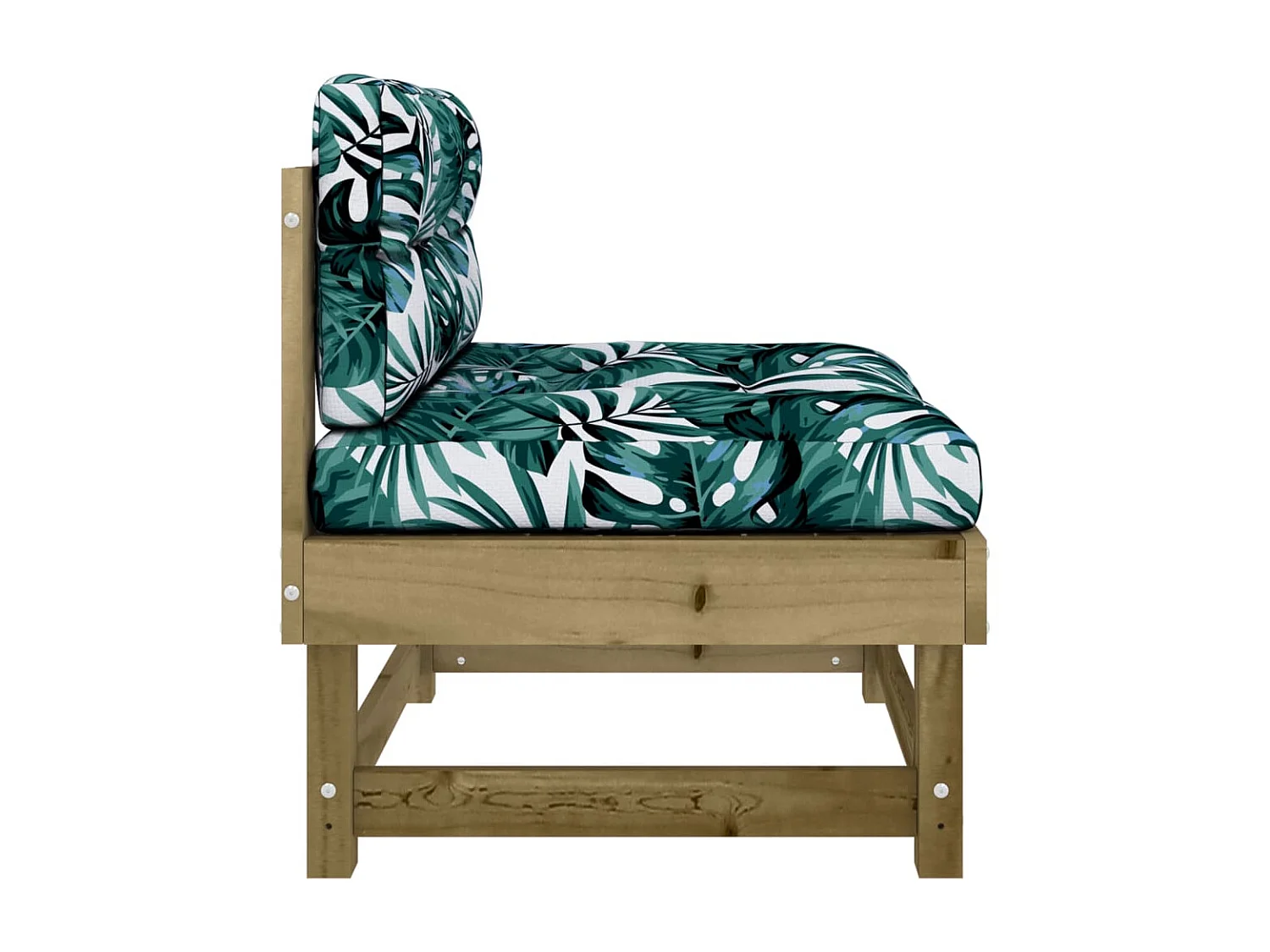 Sofá de centro com almofadões madeira de pinho impregnada PT565018