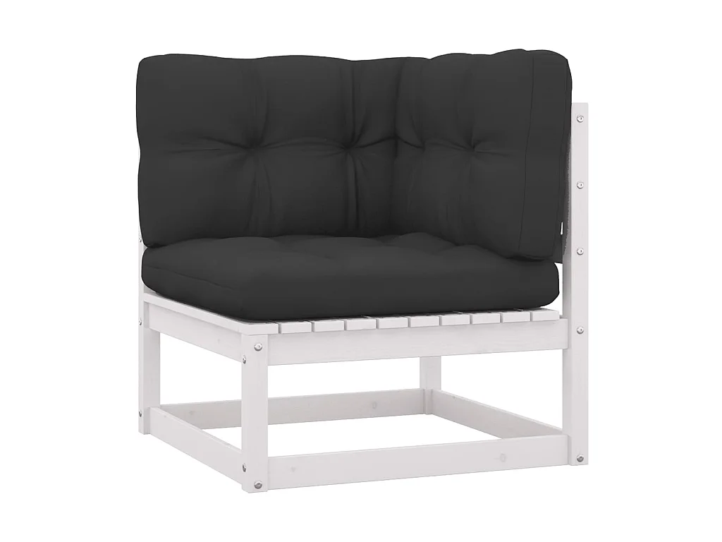 Canapé d'angle de jardin coussins anthracite Bois de pin massif PWRS49211