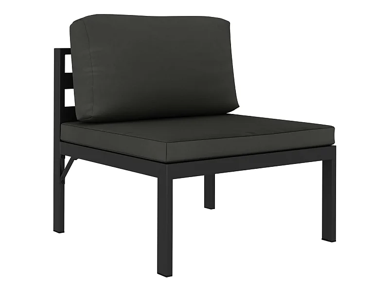 Canapé central de jardin sectionnel avec coussins  Aluminium Anthracite PWRS64672