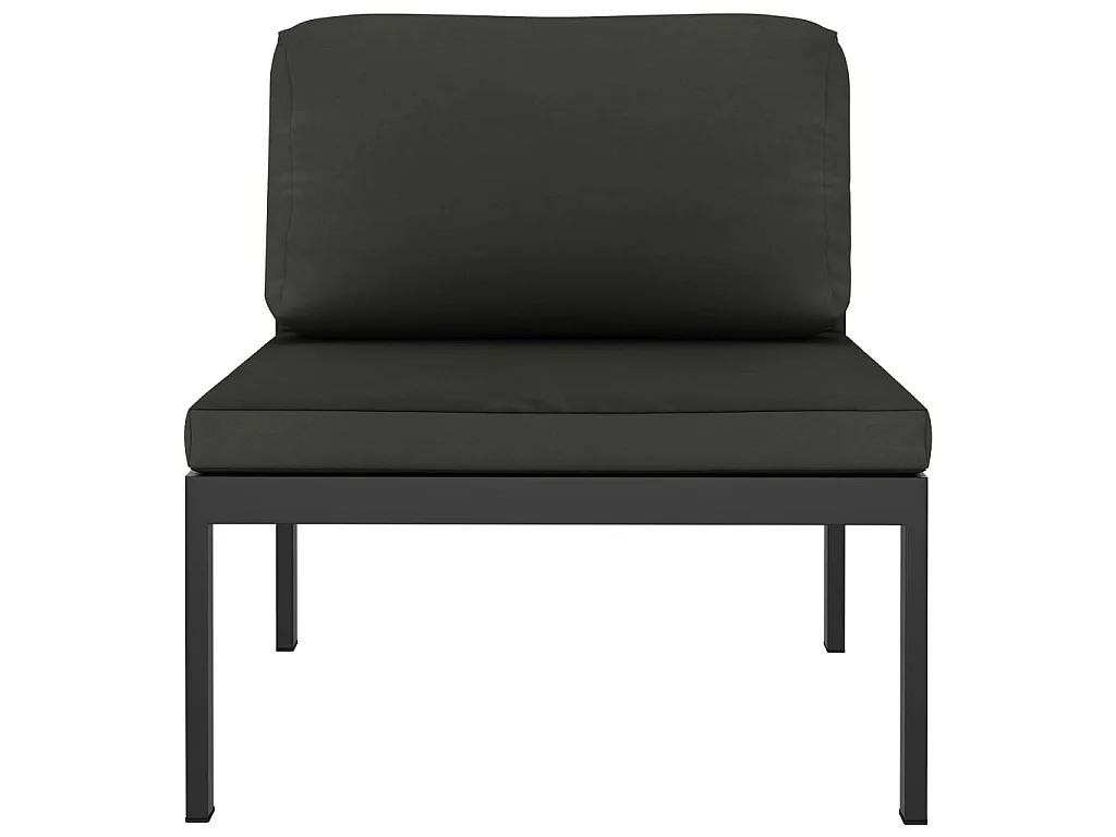 Sofá modular central con cojines aluminio antracita KOW33761