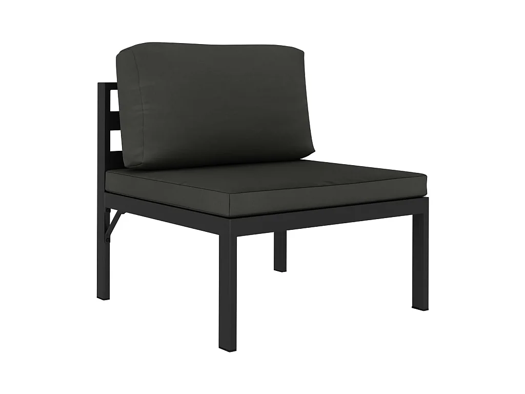 Canapé central de jardin sectionnel avec coussins  Aluminium Anthracite PWRS64672