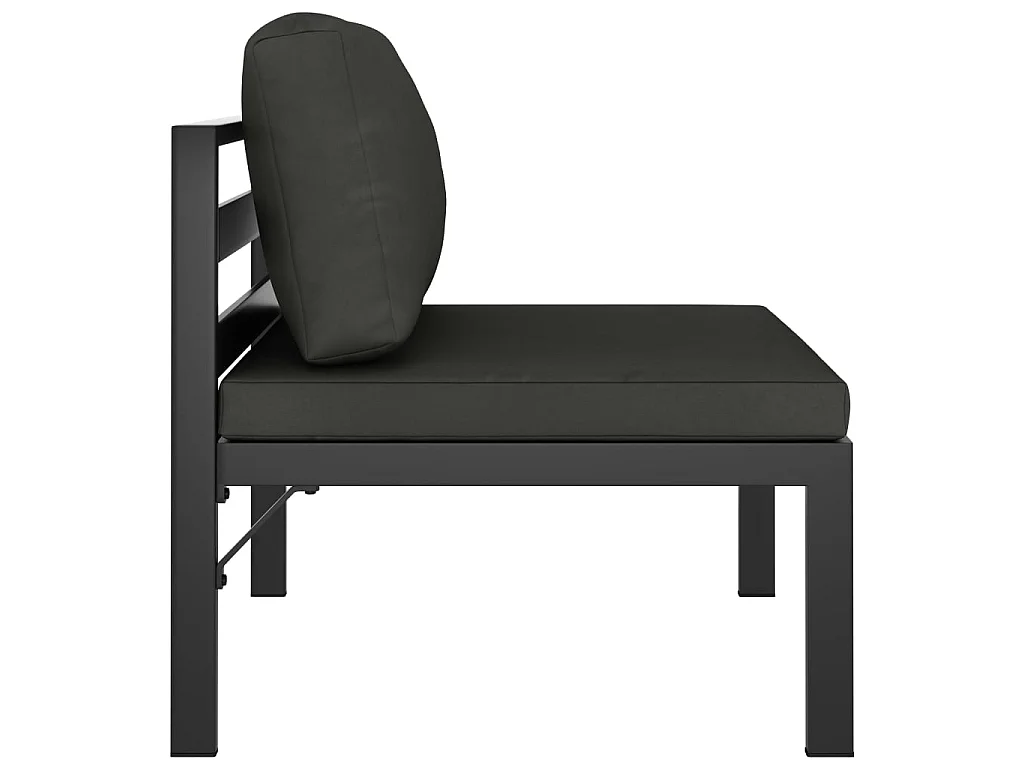 Canapé central de jardin sectionnel avec coussins  Aluminium Anthracite PWRS64672