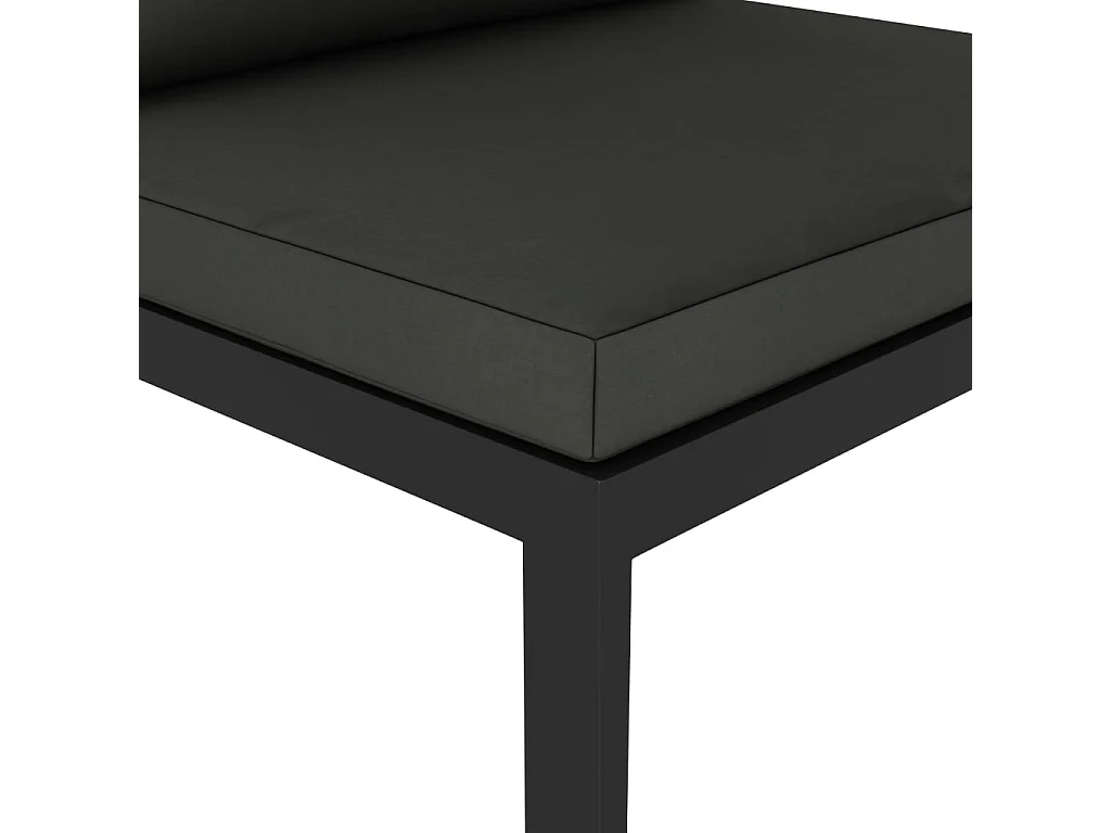 Canapé central de jardin sectionnel avec coussins  Aluminium Anthracite PWRS64672