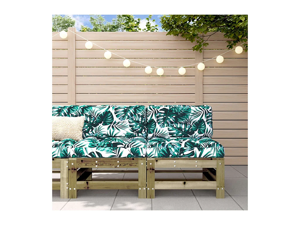 Canapés centraux de jardin avec coussins 2 pcs bois de pin imprégné PWRS26973
