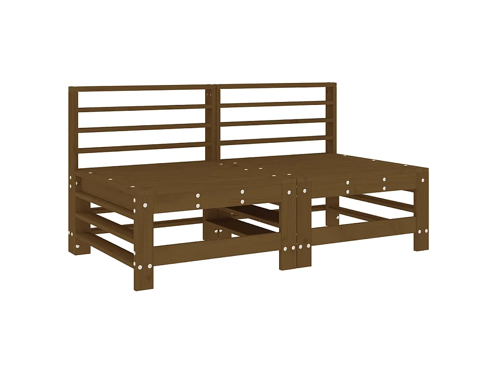 Sofás de centro com almofadões 2 pcs pinho maciço castanho-mel PT655897