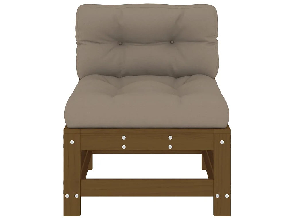 Sofás de centro com almofadões 2 pcs pinho maciço castanho-mel PT655897