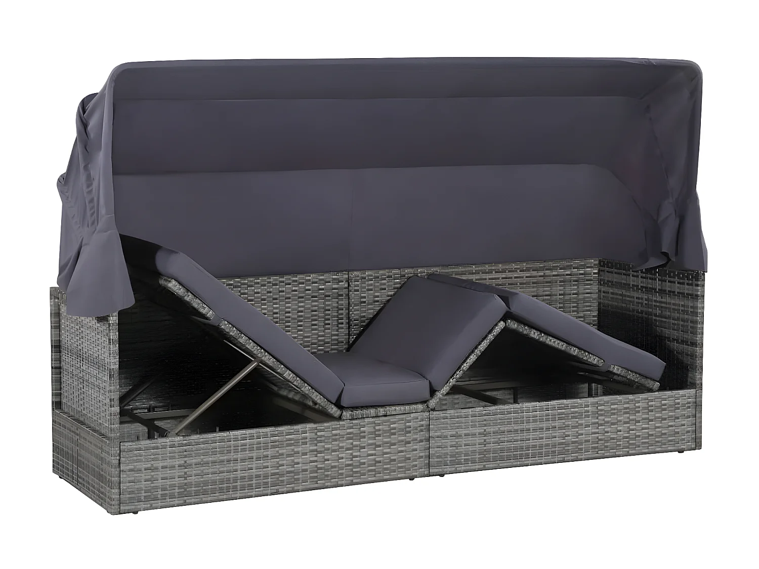 Canapé de jardin avec auvent Gris 205x62 cm Résine tressée PEWV54700