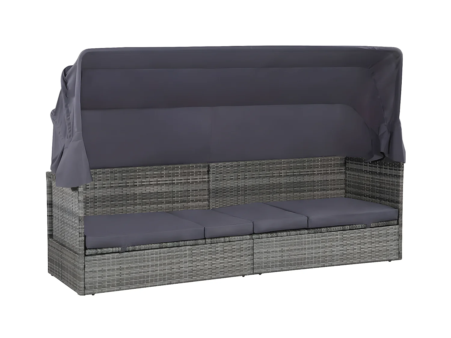 Canapé de jardin avec auvent Gris 205x62 cm Résine tressée PEWV54700