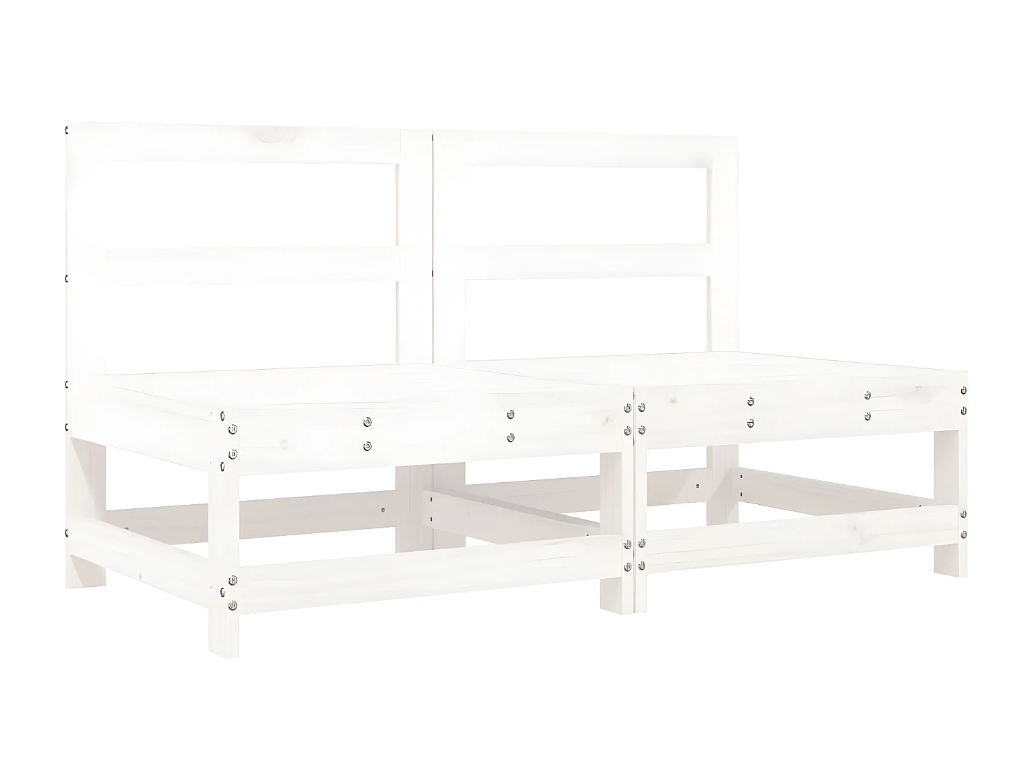 Sofás de centro com almofadões 2 pcs pinho maciço branco PT380151