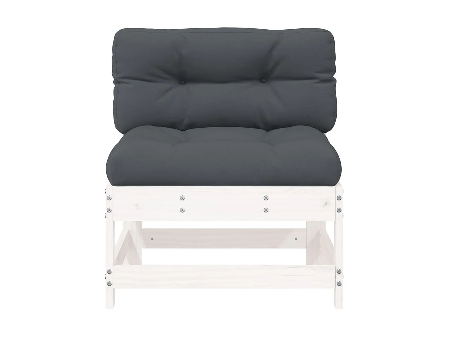 Sofás de centro com almofadões 2 pcs pinho maciço branco PT380151