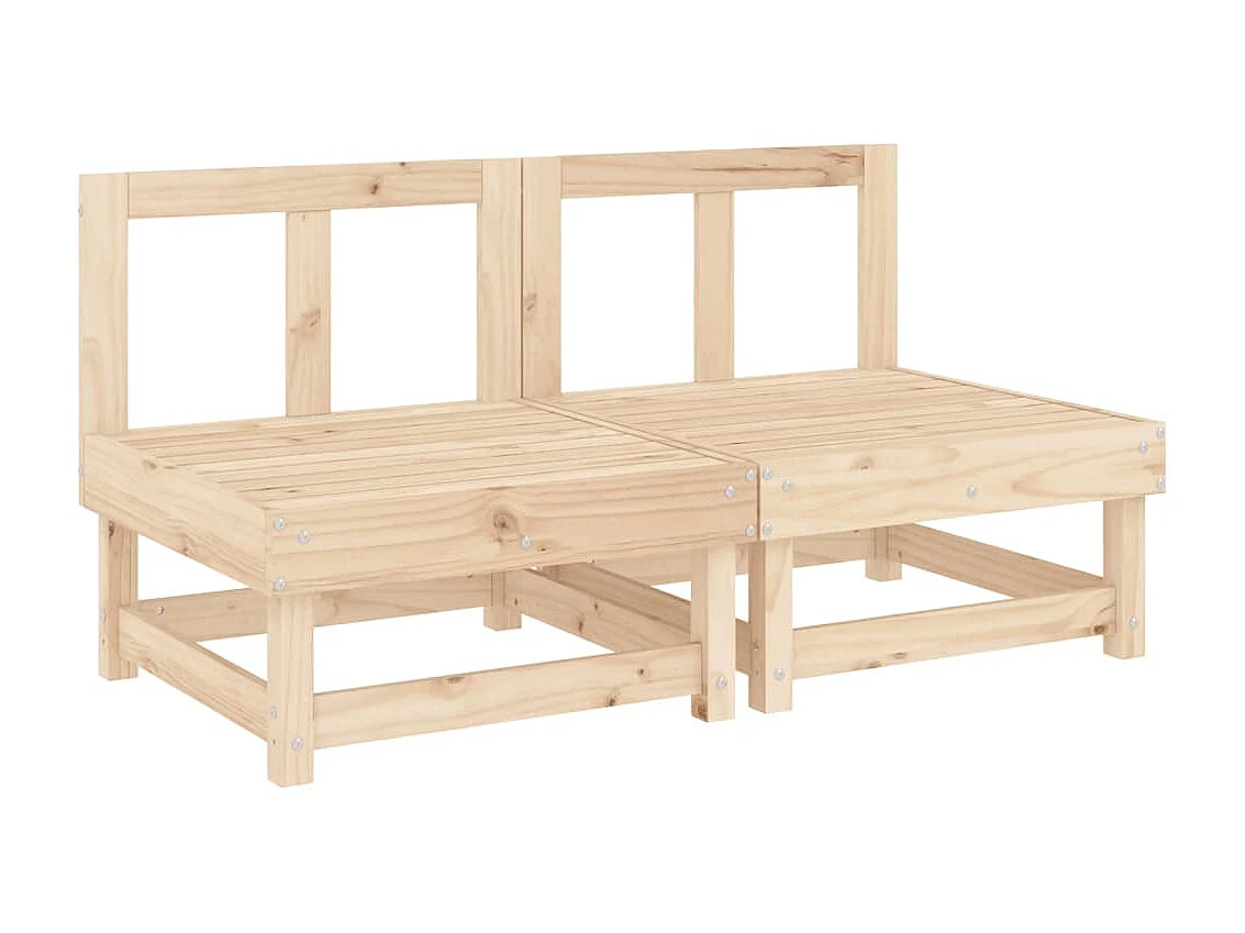 Sofás de centro com almofadões 2 pcs pinho maciço PT740021