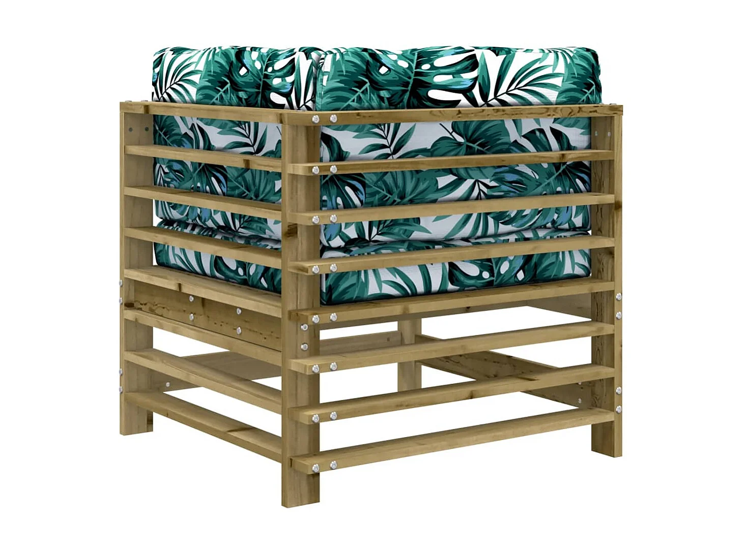 Canapé d'angle avec coussins bois de pin imprégné PWRS43428