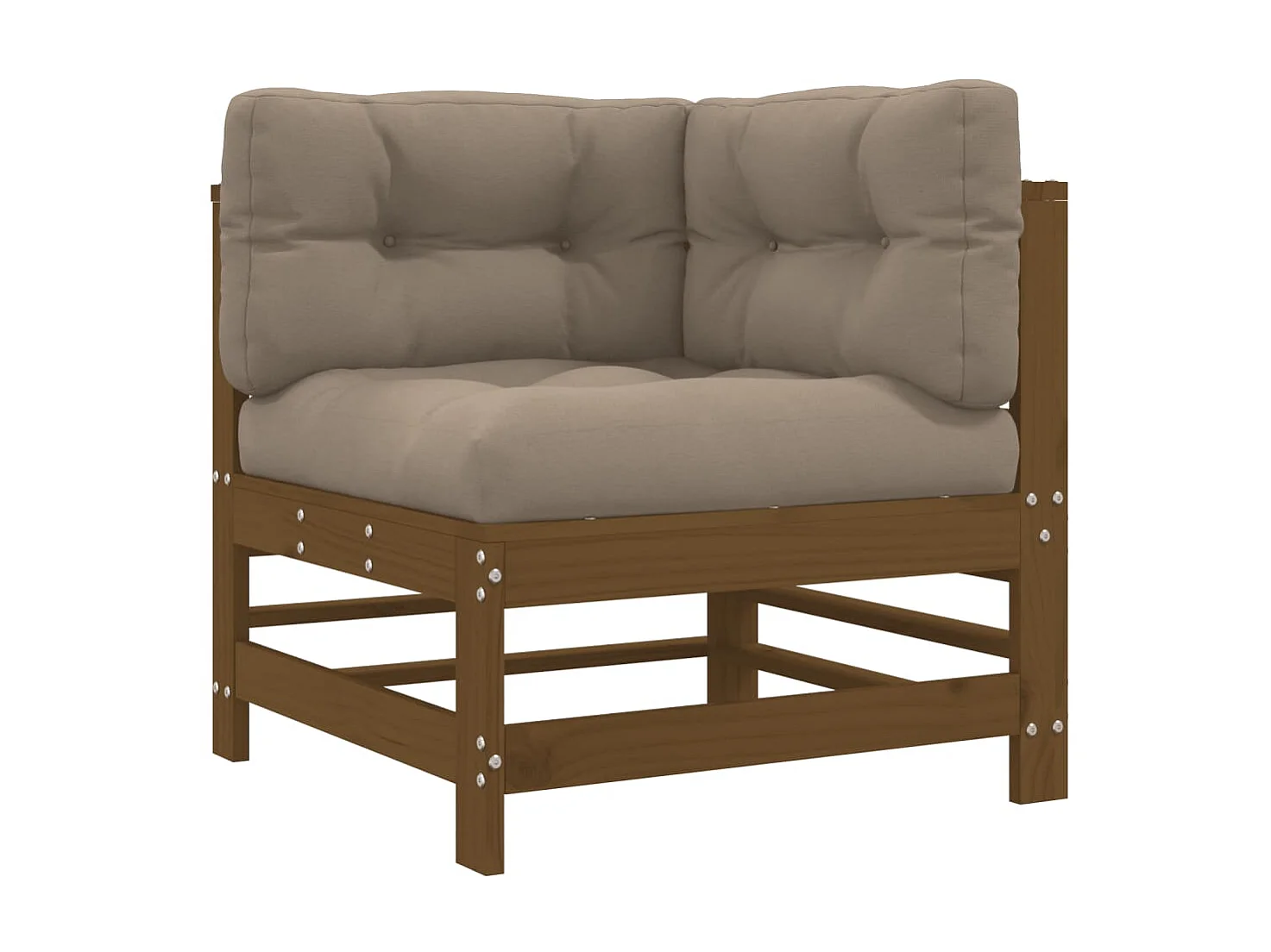 Canapés d'angle et coussins 2pcs marron miel bois de pin massif PWRS16670