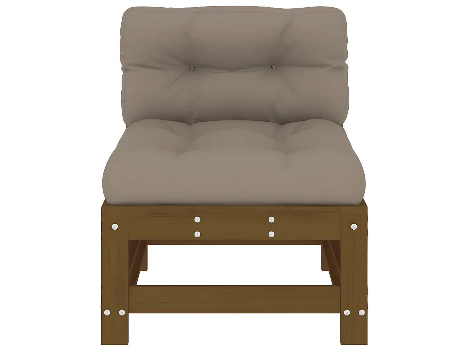 Sofá de centro com almofadões madeira pinho maciça castanho-mel PT152547